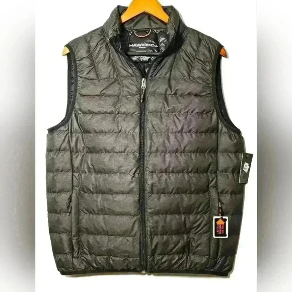 Hawke & Co Mens Performance Sport Grey Zip Puffer Vest Size Small - Picture 2 of 11